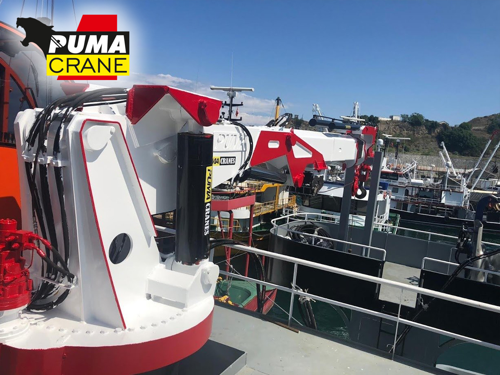 Puma marine crane manufacturing and installation
