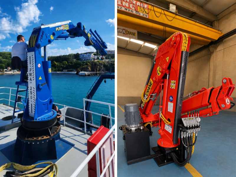 Puma marine crane manufacturing and installation