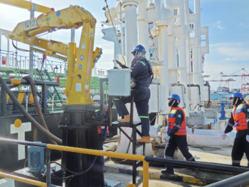 Puma marine crane manufacturing and installation